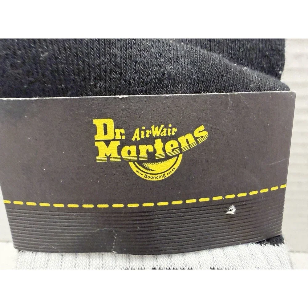 Dr. Martens 3 Pack Athletic Crew Socks Black White Logo S/M US 3-8 NWT